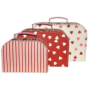 Emma Bridgewater 3 Piece Hearts Childrens Suitcases Paper Cases with 