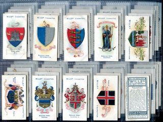 Tobacco Card Set, WD & HO Wills, BOROUGH ARMS, UK Counties, 4th Series 