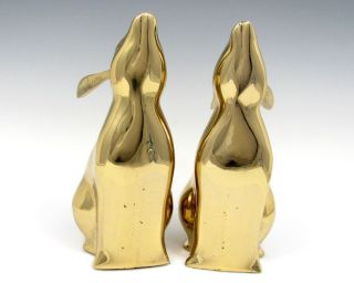 Wonderful BRASS Rabbit Bookends Figure Statue Bunny Figurals
