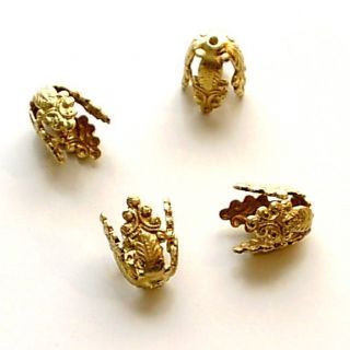 10mm Exquisitely Elegant Brass Bead Caps Lot 4