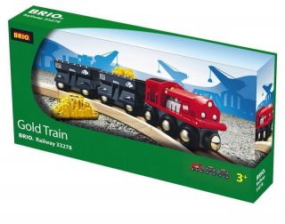 Brio Gold Train Wooden Childrens Toy Railway 33278 5 Piece Set