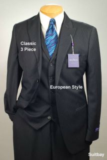 Savile Row Mens Vest Navy Blue Striped Dress Suit Vest Size Large V04 