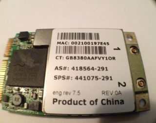 Broadcom BCM9311MCA Wireless Adapter Card Mini PCI Laptop