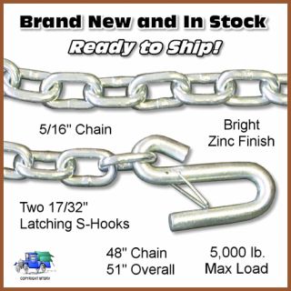 16 Safety Chain w 2 Latching s Hooks 5000 lb RV Trailer Rated 