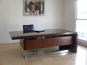 Danish Modern Brazilian Rosewood Executive Desk Return Sibast Vodder 