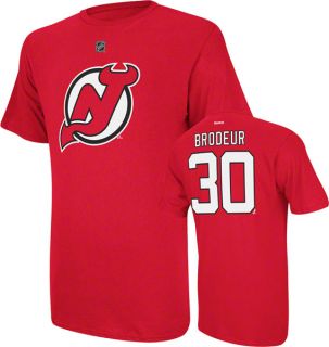 Martin Brodeur Red Reebok New Jersey Devils Name and Number T Shirt 