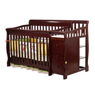 Dream On Me Brody 4 in 1 Convertible Crib with Changer Cherry