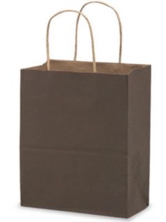 CHOCOLATE BROWN Kraft CUB Paper Gift Handle Bags 8x4 5x10 25 