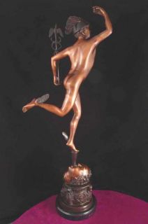 Mercury Statue 26 Hermes Real Bronze Giambologna