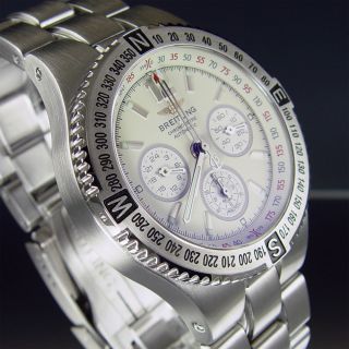 BREITLING HERCULES CHRONOGRAPH AUTOMATIC MENS WATCH MASSIVE 45mm WHITE 