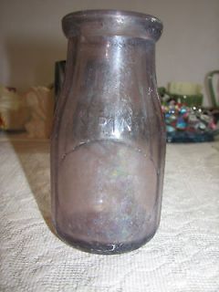 vintage natural sun purple dairy milk bottle one half 1