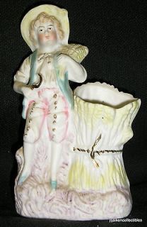 Antique Germany porcelain figurine bud Vase German hand painted with 