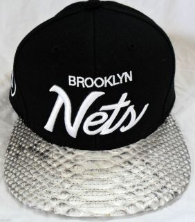 Custom Snapback Mitchell Ness Brooklyn Nets Natural Python Snakeskin 