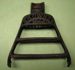   patd 1865 Brownes Cast Iron Broom Head Clamp Cincinnati Ohio Primitive