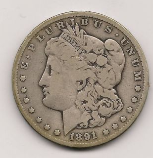  1891 CC Morgan Silver Dollar