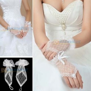 New Beauty Wedding Dress Accessories Lace Fingerless Bridal Gloves 