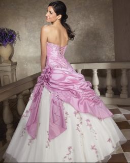   Stock Lilac White Quinceanera Prom Wedding Dress Size 6 16