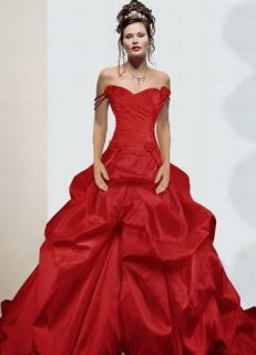 Red Spaghetti Straps Wedding Dresses Bridal Gown Free Petticoat Custom 