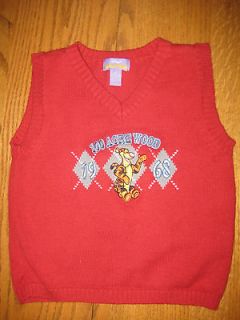 DISNEY RED TIGGER ARGYLE SWEATER VEST Size 4.Great Condition