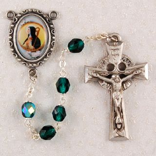 St Brigid Crystal Rosary with Pewter Crucifix R186DF