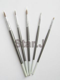   Porcelain Ermine Brush Pen Set Dental Lab Equipment 5 Pcs