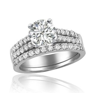 65 Carat Round Cut Diamond Bridal Set Ring in 14k Gold