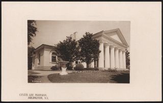 Arlington VA Virginia Robert E Lee Mansion 1905 RPPC