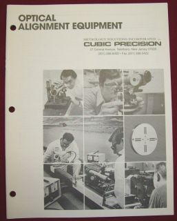 Brunson K E Cubic Precision Optical Tooling Alignment Catalog New 