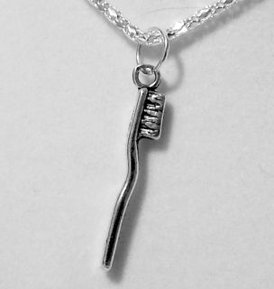 Tooth Brush Necklace 23 Chain Teeth Grill Jaw Dentist Dental Fangs 