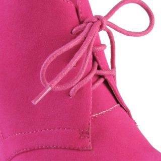 Brinley Co Womens Sueded Lace Up Wedge Booties
