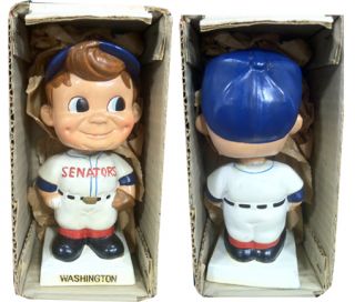 1960s Washington Senators Vintage White Base Nodder Bobble Head Doll 