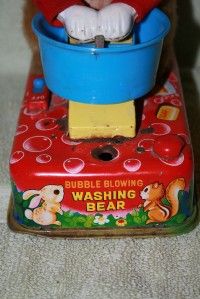   Battery Operated Bubble Blowing Washing Bear Toy Made in Japan