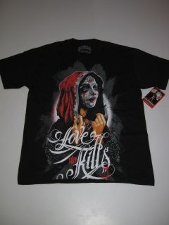 Love Kills Muerta 187 Inc Shirt Tee Black Tshirt SS Short Sleeve 