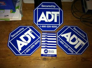   Yard Alarm Sign w 7 Stickers Was Brinks Then Broadview Now ADT