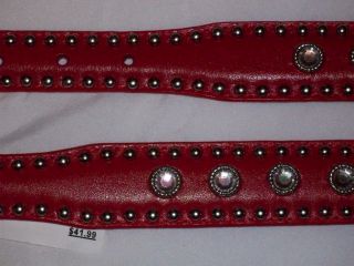 Womens Western Belt by Durango Boots Red w Bling 28