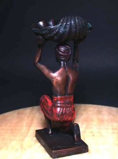 Bronze Slave w Clam Blackamoor British Empire Signed