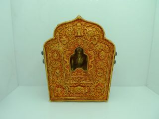 VINTAGE BUDA AND BOX SILVER AND SOLID 24 K GOLD A GIFT OF THE DALAI 