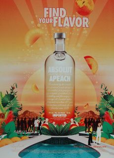 2006 Ad Absolut Apeach Vodka Peach Tropical Party NICE   ORIGINAL 