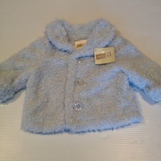 Crazy 8 by Gymboree Baby 8 Faux Fur Baby Boy Light Blue Jacket Size 0 