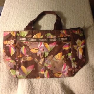 LeSportsac Small Everygirl Tote Purse Bag Satchel Butterflies