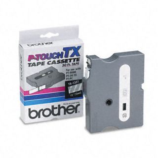 Lot of 6 Brother P Touch TX 1351 Tape   White on clear