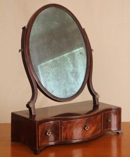 American Federal Period Antique Dressing Shaving Mirror Stand Chest 