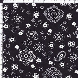  BANDANNA Paisley Polyester Cotton Sewing Apparel Quilting Fabric BTY