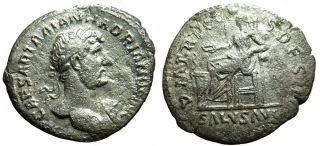 CS* Hadrian Fouree Denarius, molded from Gold Aureus dies, Rare 