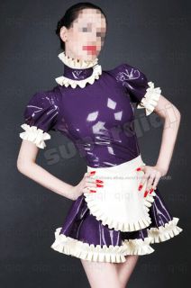 latex rubber 0 45mm maid uniform dress catsuit costume from