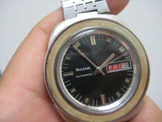 Vintage Bulova Worldtime Bezel Day Date Automatic Watch