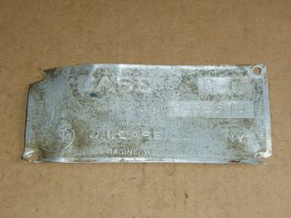 VINTAGE CASE TRACTOR FARM EQUIPMENT USED ALUMINUM BODY TAG SIZE CC # 