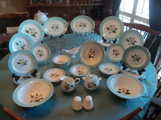 Homer Laughlin Turquoise China Complete set for 10 plus serving pieces