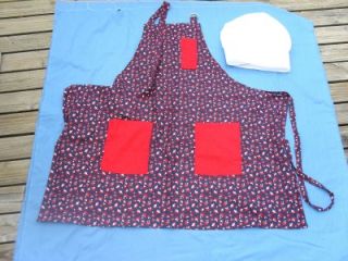Patriotic BBQ Apron for Men LG or Unisex with Chef Hat