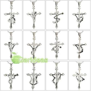 Aquarius Stainless Steel Silver 12 Constellation Cross Chain Pendant 